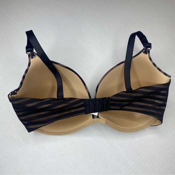 Sweet Nothings By Maidenform Striped Tan Black Bra 38DD Underwire Lined Sexy - Picture 3 of 7